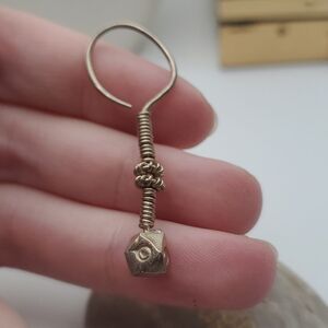 1990s handmade sterling‎ silver high priestess hook charm necklace pendant